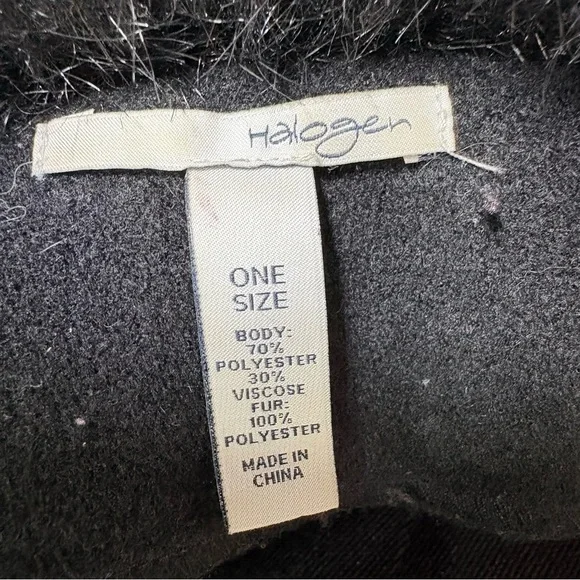 Halogen Black Fur-Trimmed Women's Poncho - Picture 16 of 16